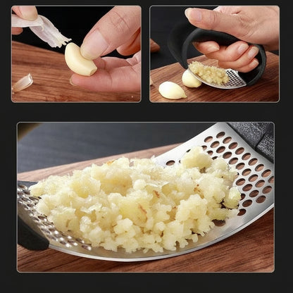 Yulai Premium Stainless Steel Garlic Press Crusher - Easy Squeeze Kitchen Tool