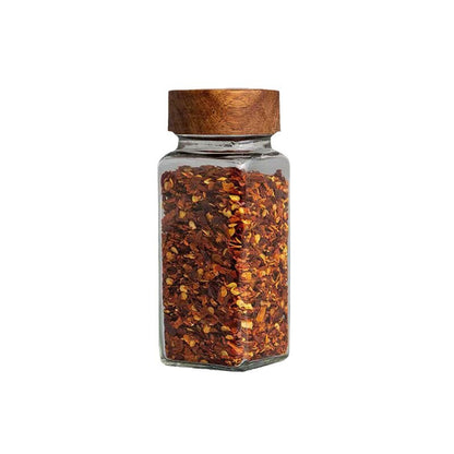 Versatile Square Glass Spice Jars with Assorted Lids - 120/180ml Kitchen Storage