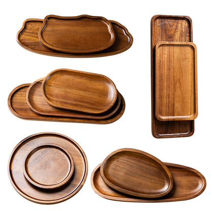 Handcrafted Acacia Wood Japanese Multifunctional Tray for Coffee, Tea, Snacks