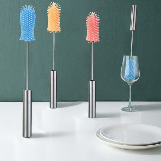Automatic Press-Type Rotary Bottle & Glass Cleaning Brush for Home Use