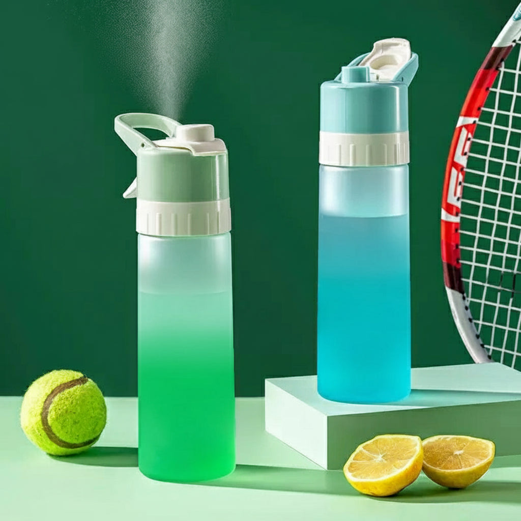 Stylish Gradient Plastic Spray Water Bottle for Outdoor Hydration & Sports