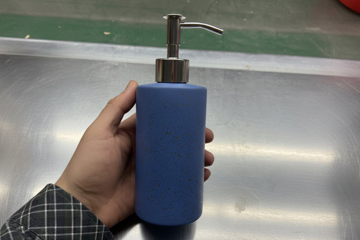 Modern Glass Soap Dispenser Bottle for Shampoo, Shower Gel, 350ml