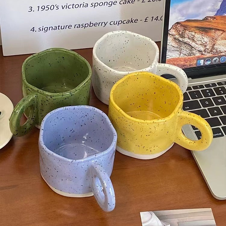 Unique Irregular Splashing Ink Ceramic Mug - Modern Coffee & Breakfast Cup