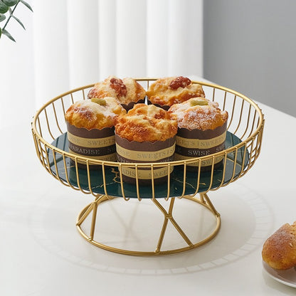 Elegant Ceramic Fruit Basket & Dessert Stand for Living Room Afternoon Tea