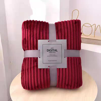 Luxurious Coral Fleece Flannel Blanket - Lightweight Summer Throw, Office Nap, Home