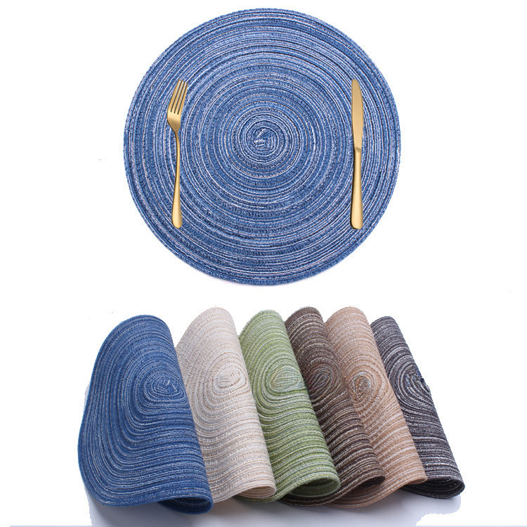 Nordic Woven Cotton Gauze Round Placemat Coaster | Heat-Proof Dining Table Mat