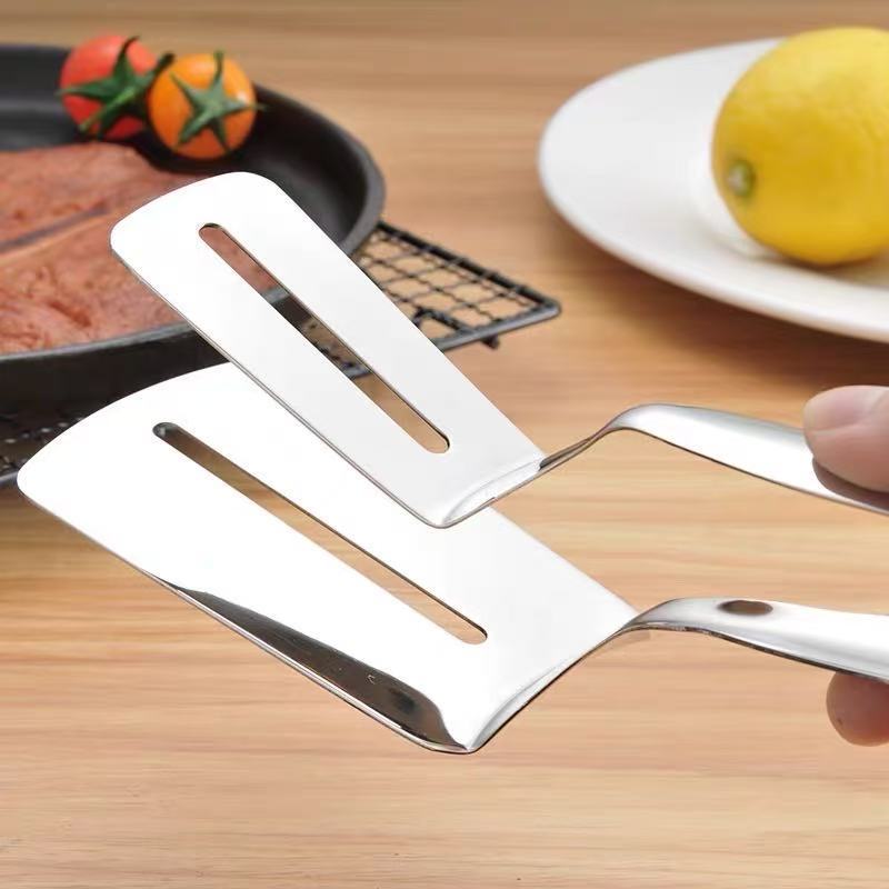 Premium 304 Stainless Steel Multi-Purpose BBQ Tongs for Steak, Fish, Pancake