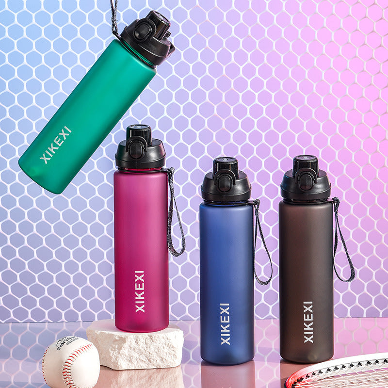 XIKEXI 1000ml Matte Portable Water Bottle with Straw & Handle - Eco-Friendly PC