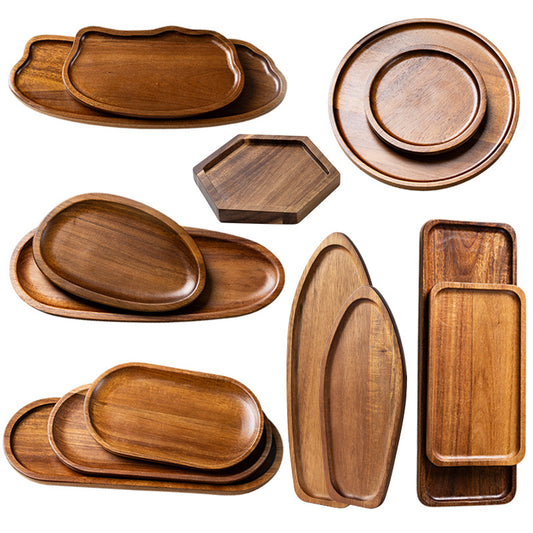 Handcrafted Acacia Wood Japanese Multifunctional Tray for Coffee, Tea, Snacks