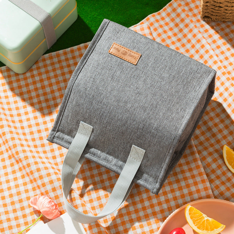 Minimalist Portable Thermal Lunch Bag - Spacious Handheld Insulated Food Container