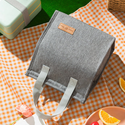 Minimalist Portable Thermal Lunch Bag - Spacious Handheld Insulated Food Container
