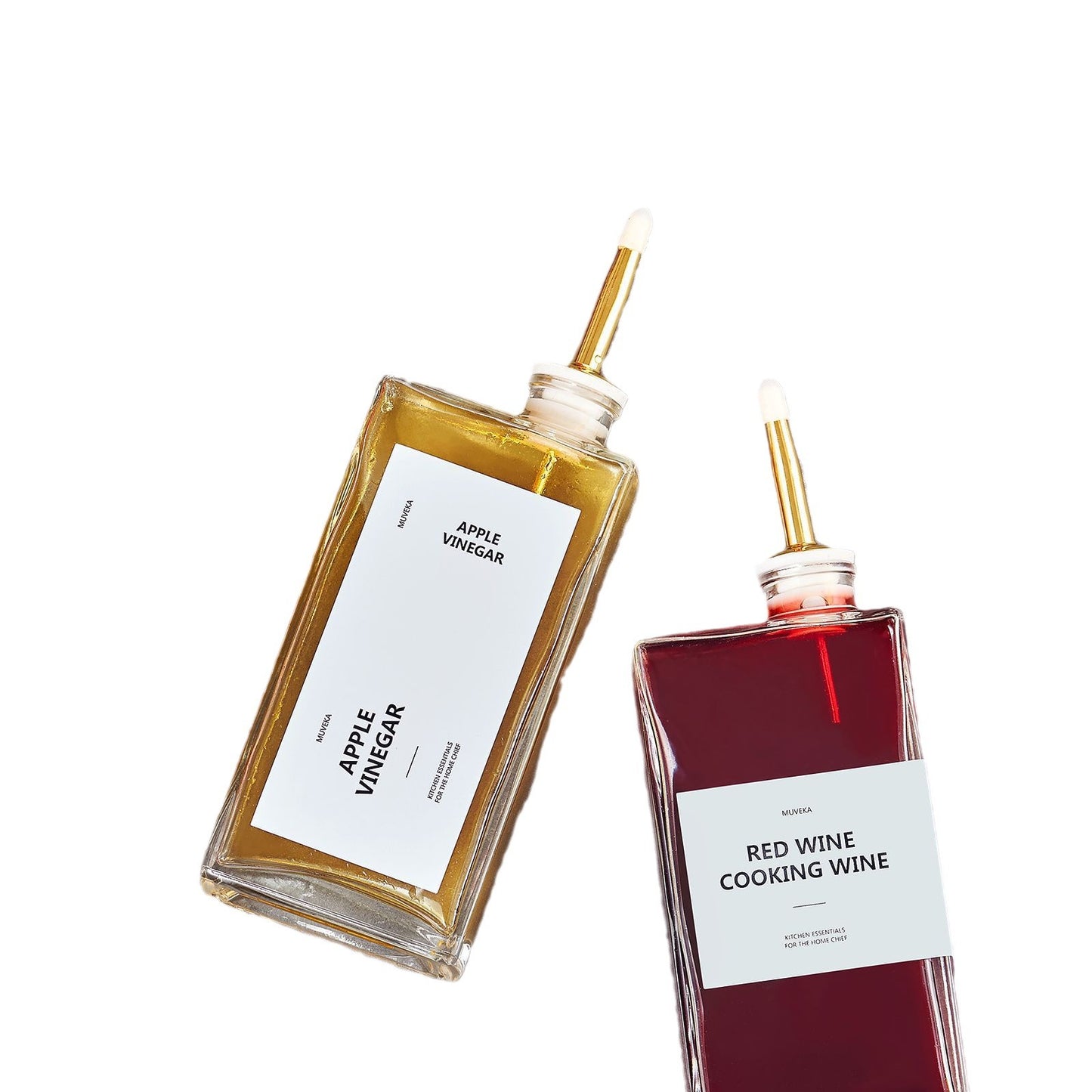 Modern Square Glass Oil Dispenser Bottle - 500ml Kitchen Cruet