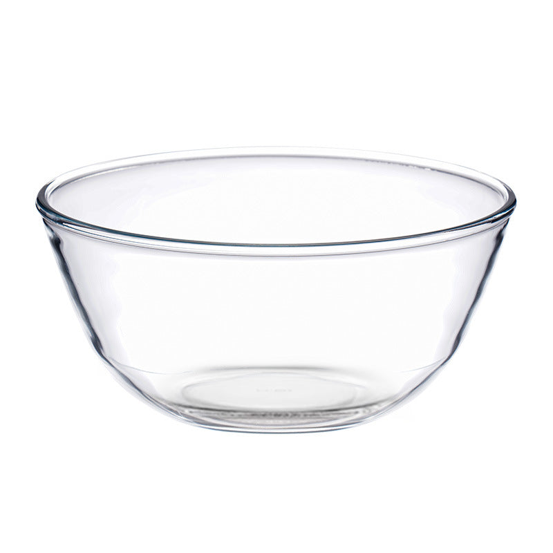 Durable Clear Glass Salad Bowl: Heat-Resistant, Microwave Safe, Modern Home Tableware