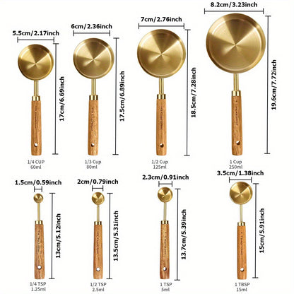 Premium Stainless Steel Measuring Cups & Spoons Set for Precise Baking