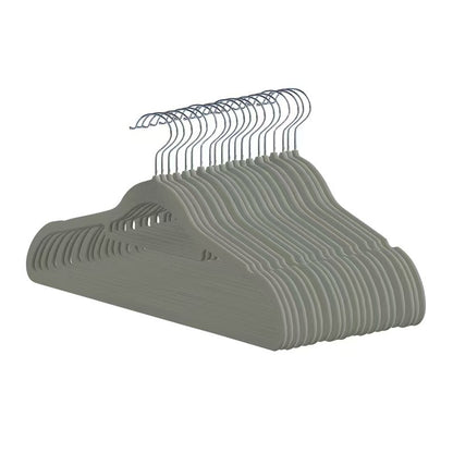 Premium Flocked Non-Slip Clothes Hangers - Wet & Dry Use, Shoulder-Friendly Design
