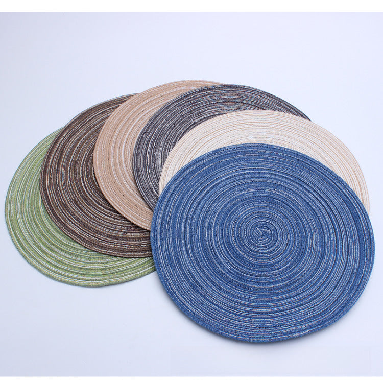 Nordic Woven Cotton Gauze Round Placemat Coaster | Heat-Proof Dining Table Mat