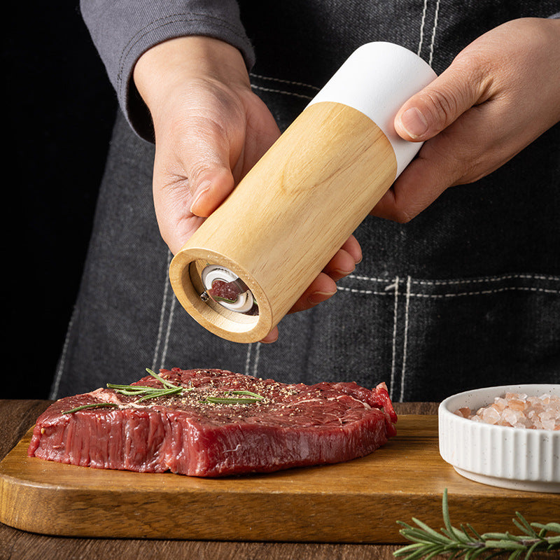Elegant Oak Wood Manual Pepper Grinder Sea Salt Mill Spice Bottle