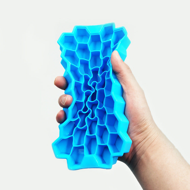 Flexible Silicone Honeycomb Ice Cube Tray with Lid - 37 Easy Release Cells