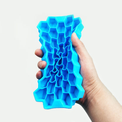 Flexible Silicone Honeycomb Ice Cube Tray with Lid - 37 Easy Release Cells