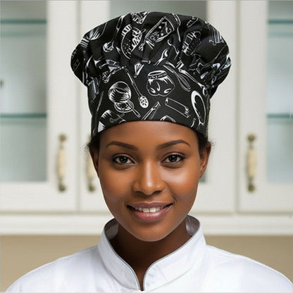 Premium Adjustable Chef Hat for Hotel Restaurant Kitchen Bakery Work Printing