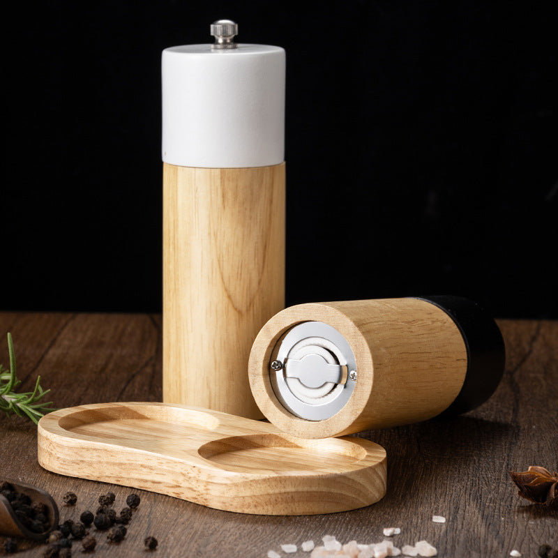 Elegant Oak Wood Manual Pepper Grinder Sea Salt Mill Spice Bottle