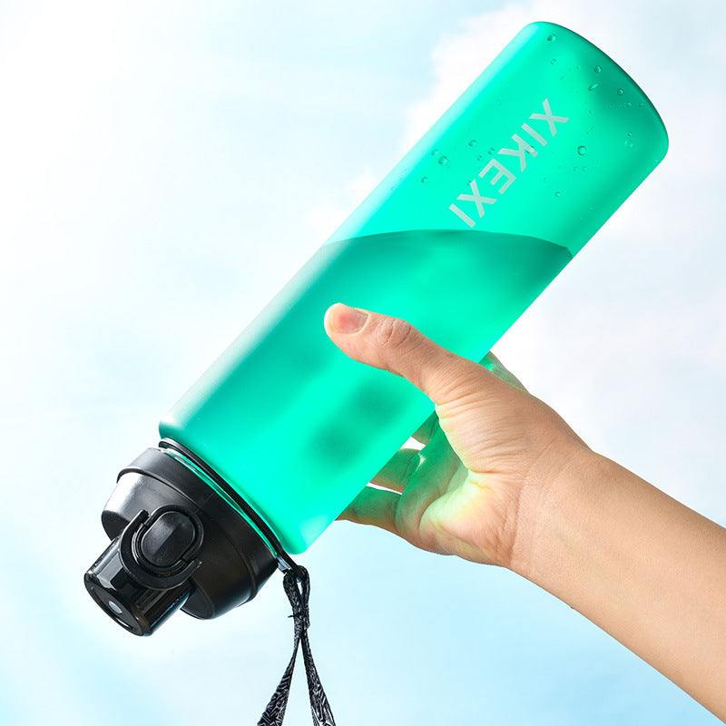 XIKEXI 1000ml Matte Portable Water Bottle with Straw & Handle - Eco-Friendly PC