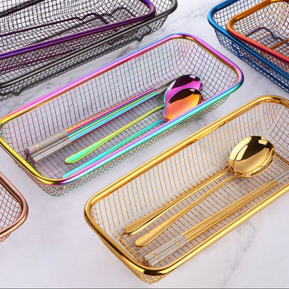 Durable Stainless Steel Antibacterial Chopstick Drying Rack Utensil Holder Kitchen Organizer