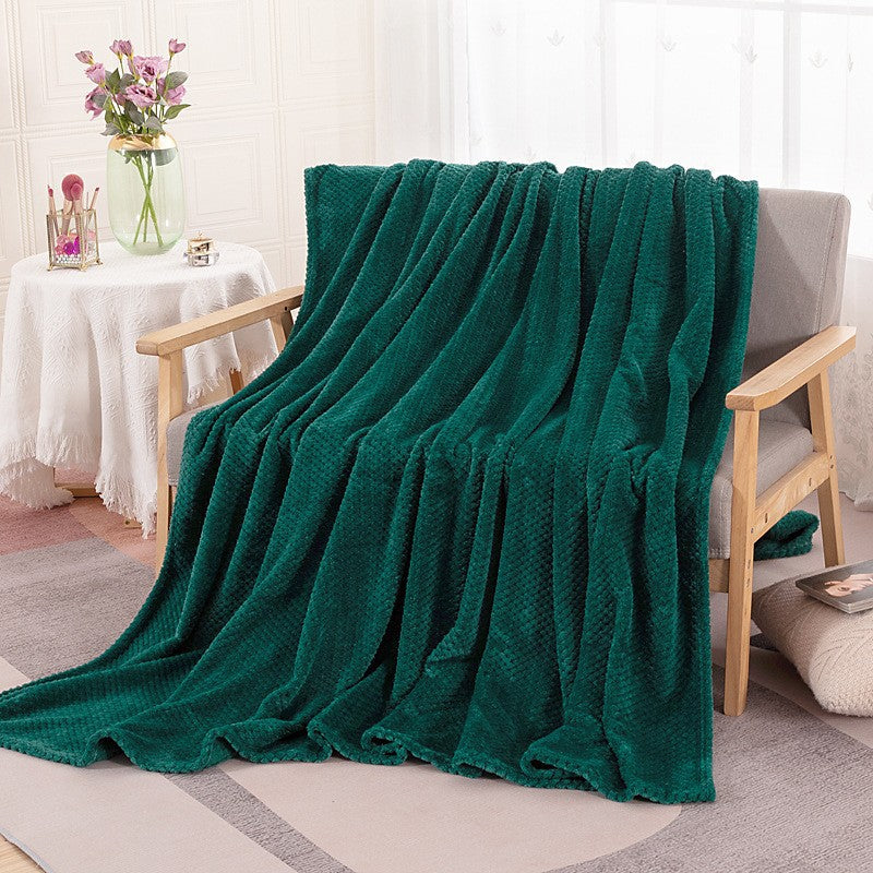 Ultra-Soft Coral Flannel Summer Blanket - Versatile Sofa & Office Nap Throw