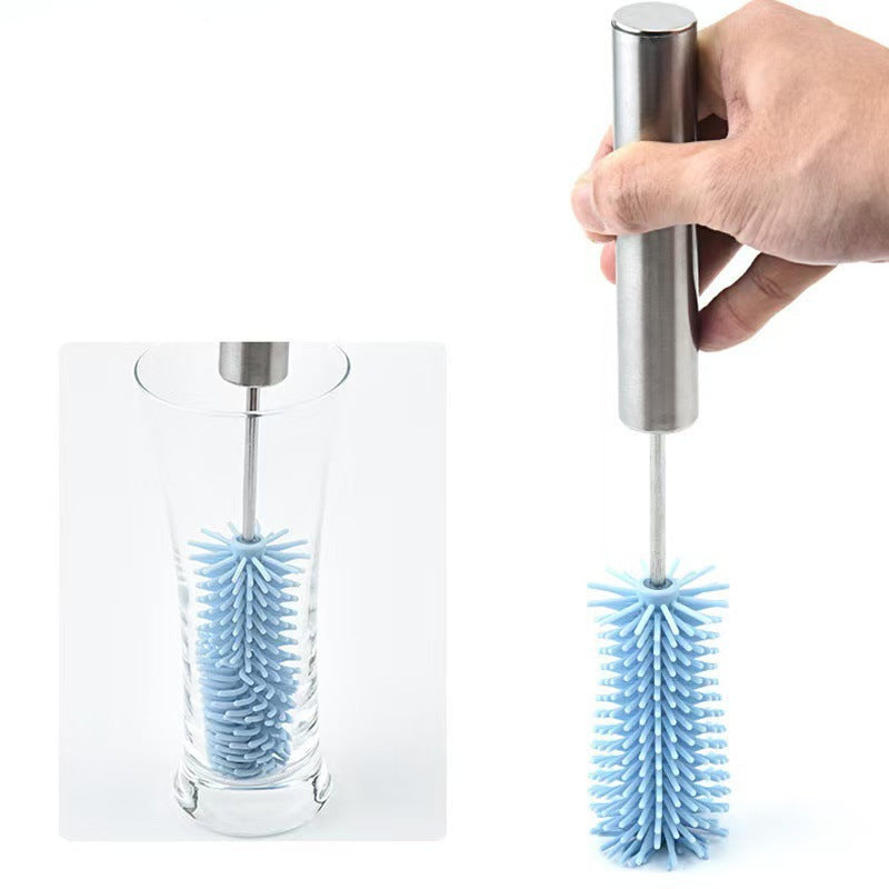 Automatic Press-Type Rotary Bottle & Glass Cleaning Brush for Home Use