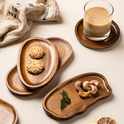 Handcrafted Acacia Wood Japanese Multifunctional Tray for Coffee, Tea, Snacks
