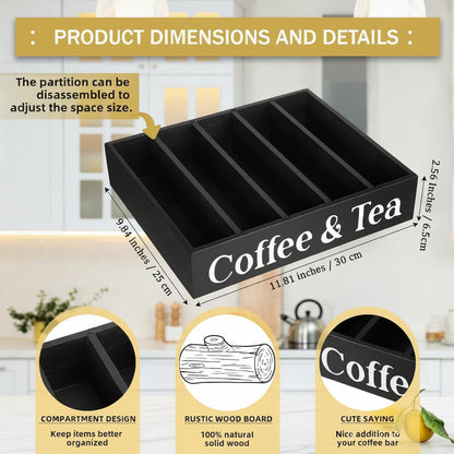 Modern Wooden Coffee Capsule Storage Box for Desktop, Kitchen Organizer
