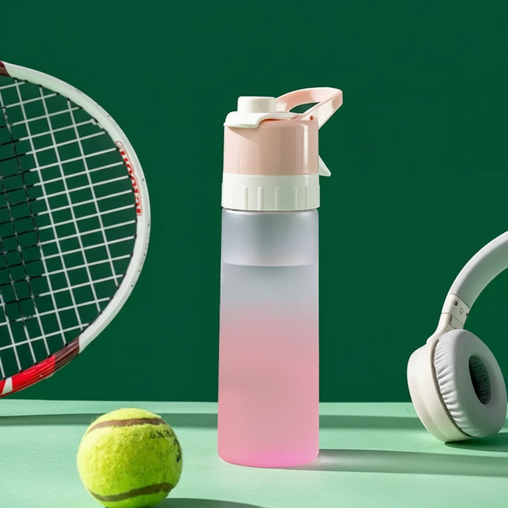 Stylish Gradient Plastic Spray Water Bottle for Outdoor Hydration & Sports