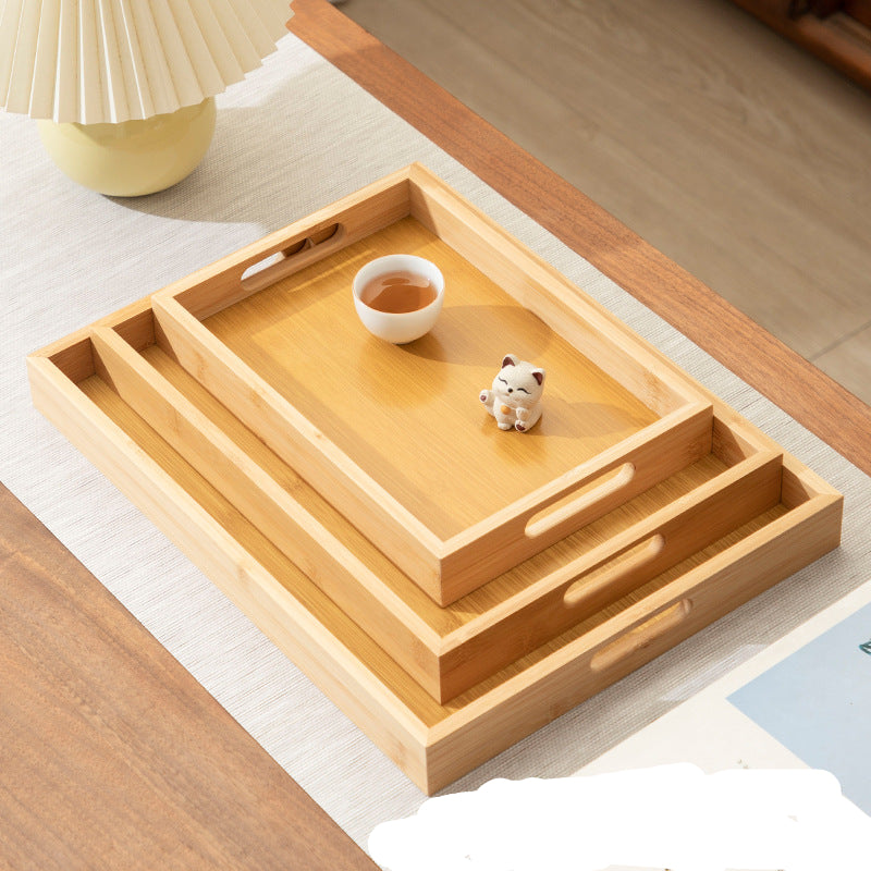 Premium Bamboo Multi-Purpose Serving Tray - Tea, Coffee, Fruit & Hotel Use