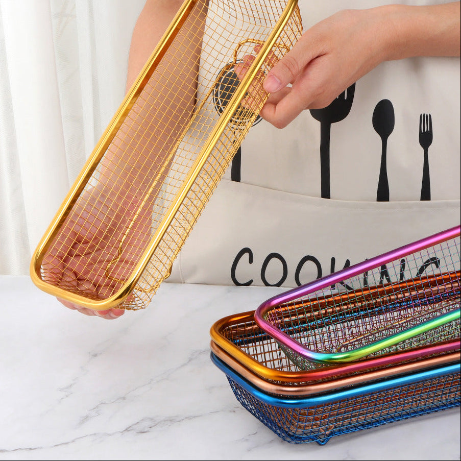 Durable Stainless Steel Antibacterial Chopstick Drying Rack Utensil Holder Kitchen Organizer