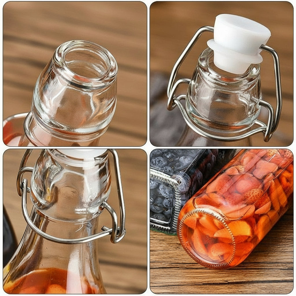 Airtight Glass Fermentation Bottle - Juice, Wine, Liquor, Enzyme - Customizable Logo