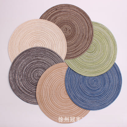 Nordic Woven Cotton Gauze Round Placemat Coaster | Heat-Proof Dining Table Mat