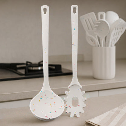 Premium 12-Piece White Silicone Kitchen Utensil Set with Storage Holder