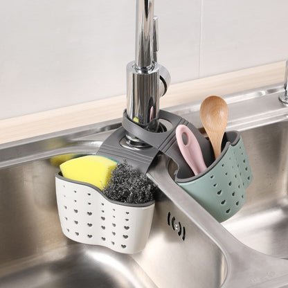 Multifunctional Double-Layer Sink Drying Rack Hanging Storage Basket Kitchen Organizer