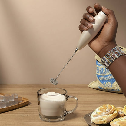 Portable Wireless Electric Milk Frother Whisk for Coffee Latte Cappuccino Mixing