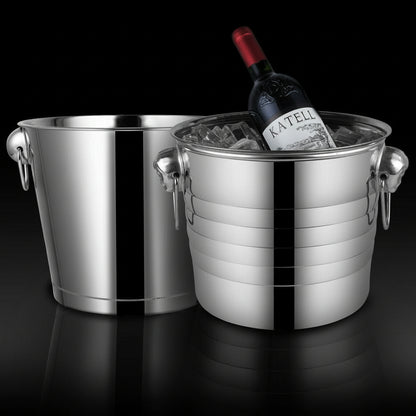 Durable Stainless Steel Insulated Ice Bucket with Handle for Bars & Parties