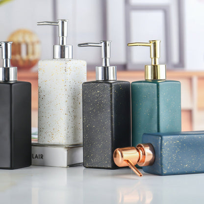 Modern Glass Soap Dispenser Bottle for Shampoo, Shower Gel, 350ml