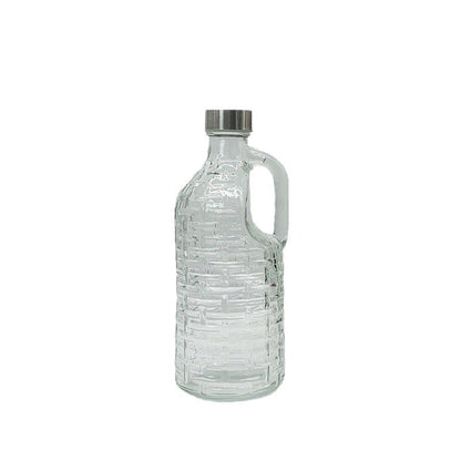 Versatile Large Glass Bottle with Handle for Drinks, Milk, Oil Storage