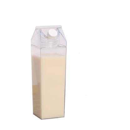 Stylish Rotatable Square Milk Bottle for Juice, Tea, and Cold Drinks