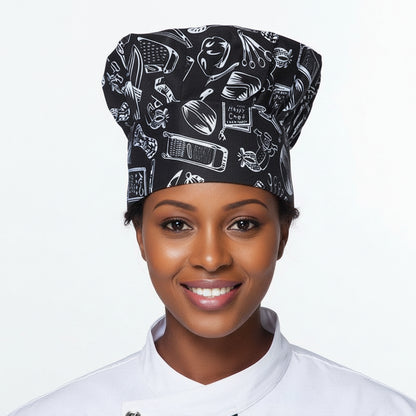 Premium Adjustable Chef Hat for Hotel Restaurant Kitchen Bakery Work Printing