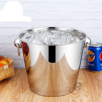 Durable Stainless Steel Insulated Ice Bucket with Handle for Bars & Parties