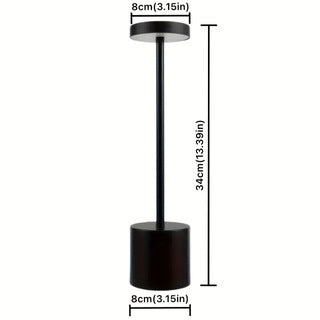 Modern Retro Metal LED Table Lamp, Touch Dimmable Night Light, USB Rechargeable