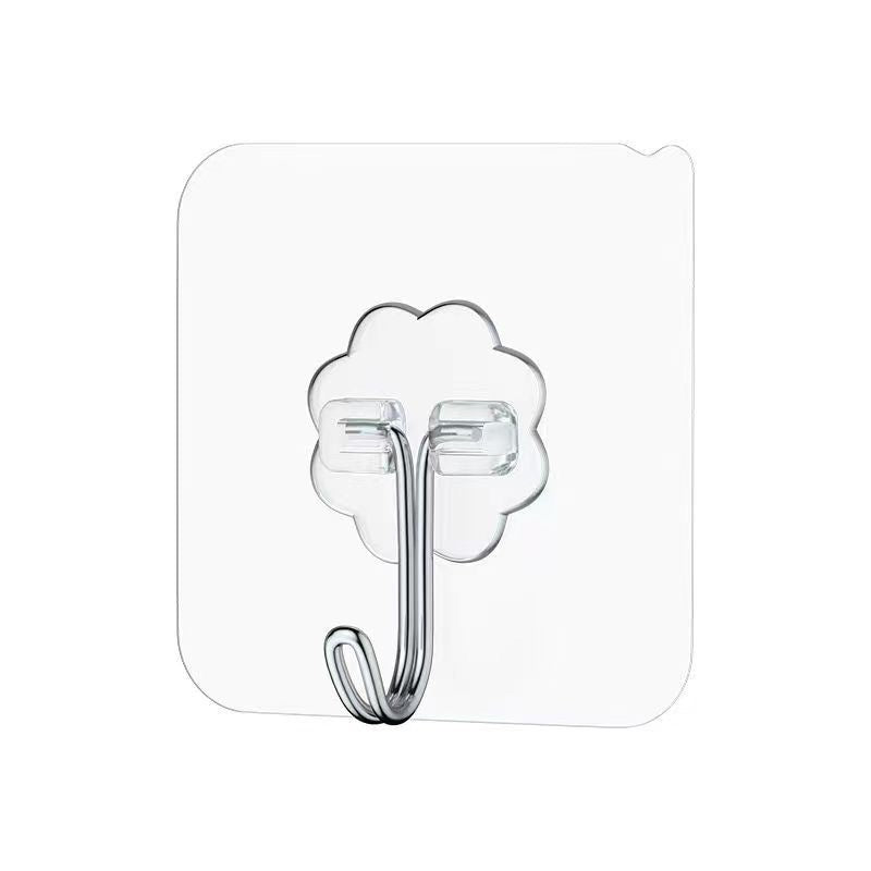 No-Punch Transparent Acrylic Sticky Hooks - Heavy-Duty Nail-Free Wall Door Hangers