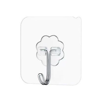 No-Punch Transparent Acrylic Sticky Hooks - Heavy-Duty Nail-Free Wall Door Hangers