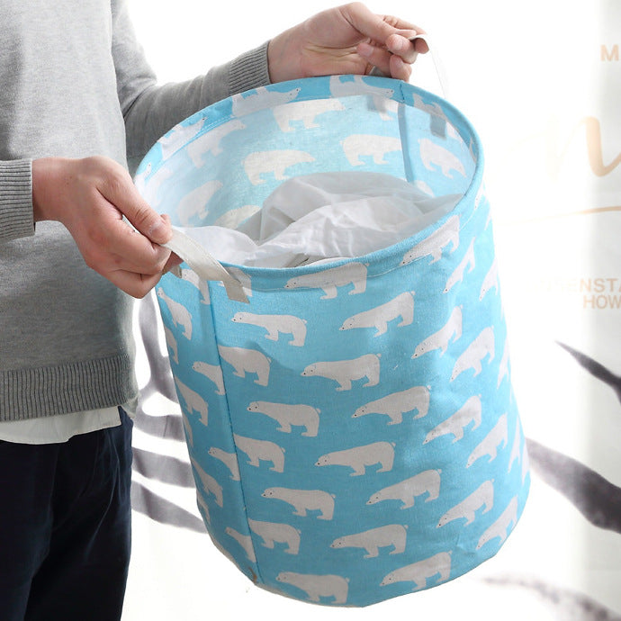 Foldable Cotton Linen Laundry Basket - Large Capacity Storage Hamper for Clothes & Toys