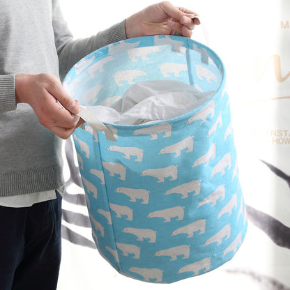 Foldable Cotton Linen Laundry Basket - Large Capacity Storage Hamper for Clothes & Toys